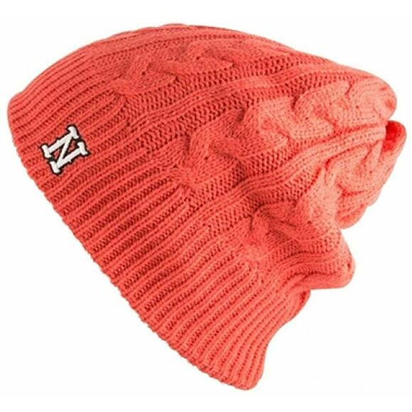 NEFF Sarah Women's Embroidered "N" Cable Knit Beanie Hat, Orange NWT Winter Ski - Picture 1 of 5